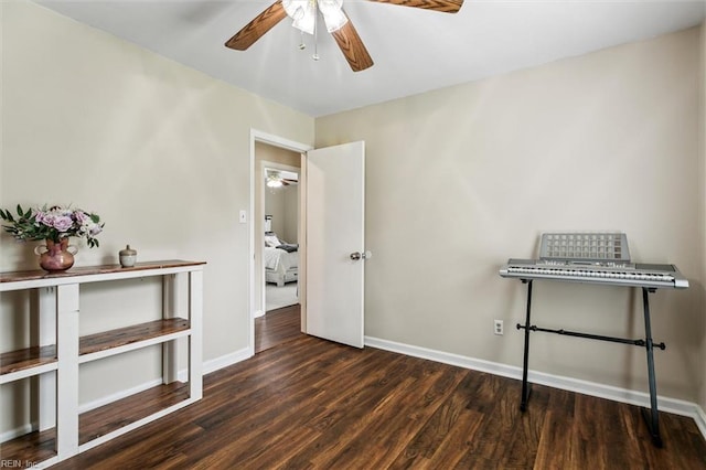 118 Cove Rd, Newport News, VA 23608 - spare room with a ceiling fan, wood finished floors, and baseboards