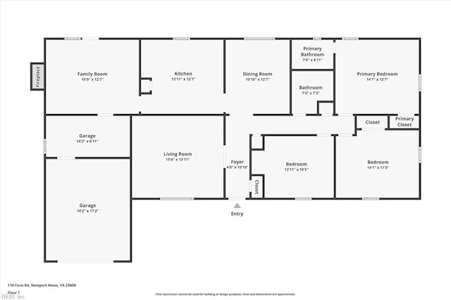 118 Cove Rd, Newport News, VA 23608 - room layout