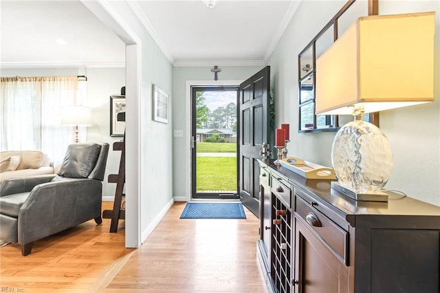 1808 Ashley Dr, Virginia Beach, VA 23454 - foyer entrance with light wood-type flooring, crown molding, and baseboards