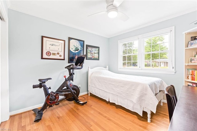 1808 Ashley Dr, Virginia Beach, VA 23454 - bedroom with crown molding, wood finished floors, baseboards, and ceiling fan