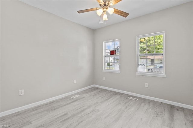 2905 Roanoke Ave, Newport News, VA 23607 - empty room with light wood-style flooring, ceiling fan, and baseboards