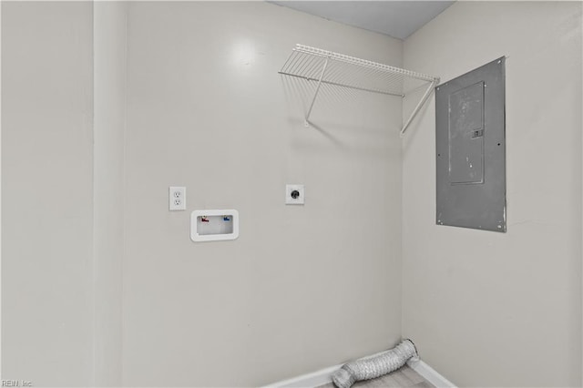2905 Roanoke Ave, Newport News, VA 23607 - laundry area with electric dryer hookup, electric panel, and hookup for a washing machine