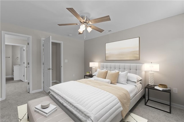 2905 Roanoke Ave, Newport News, VA 23607 - bedroom featuring light carpet, baseboards, and ceiling fan