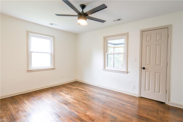 8014 E Glen Rd, Norfolk, VA 23505 - empty room with a ceiling fan, wood finished floors, and baseboards
