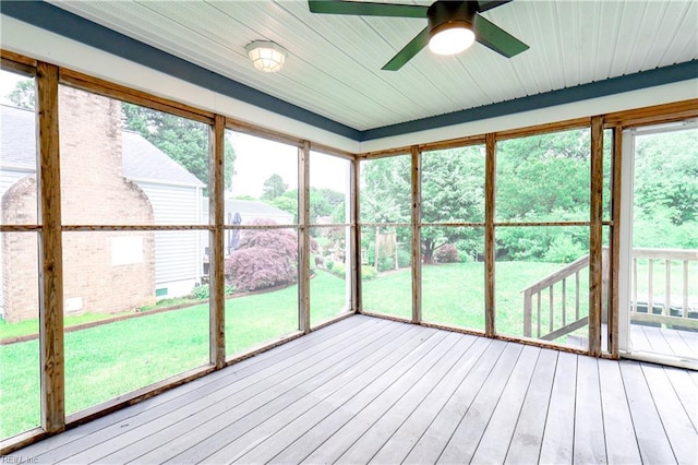 8014 E Glen Rd, Norfolk, VA 23505 - unfurnished sunroom with a ceiling fan and healthy amount of natural light