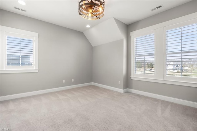 3527 Glencoe Ct, Chesapeake, VA 23322 - bonus room featuring carpet flooring, baseboards, vaulted ceiling, and recessed lighting