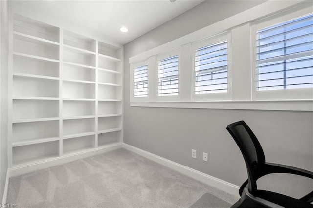 3527 Glencoe Ct, Chesapeake, VA 23322 - unfurnished office with carpet flooring, baseboards, and recessed lighting