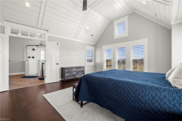 3527 Glencoe Ct, Chesapeake, VA 23322 - bedroom featuring lofted ceiling, wood ceiling, wood finished floors, and recessed lighting