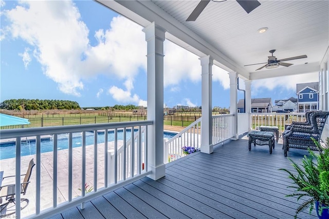 3527 Glencoe Ct, Chesapeake, VA 23322 - wooden deck with ceiling fan