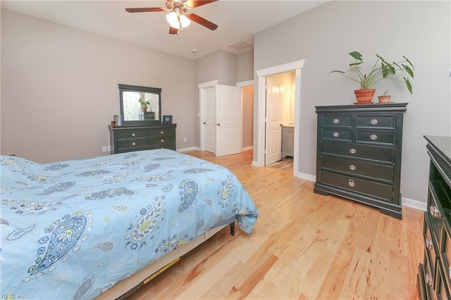 1920 Flintshire Dr, Chesapeake, VA 23323 - bedroom with light wood-style flooring, a ceiling fan, and baseboards