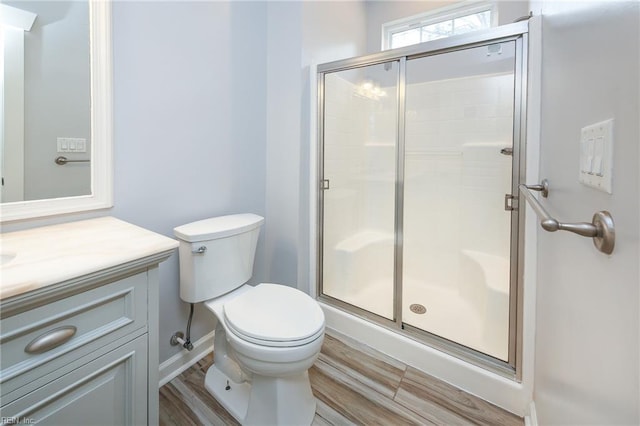 1920 Flintshire Dr, Chesapeake, VA 23323 - bathroom featuring a shower stall, vanity, toilet, and baseboards