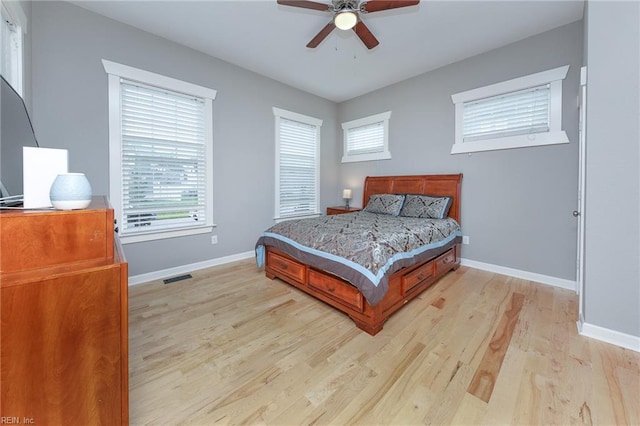 1920 Flintshire Dr, Chesapeake, VA 23323 - bedroom with light wood-type flooring, baseboards, and ceiling fan