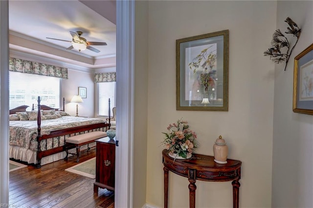 3907 Ethan Ln, Williamsburg, VA 23188 - bedroom featuring dark wood-style floors and crown molding