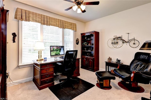 3907 Ethan Ln, Williamsburg, VA 23188 - carpeted office featuring ceiling fan and baseboards