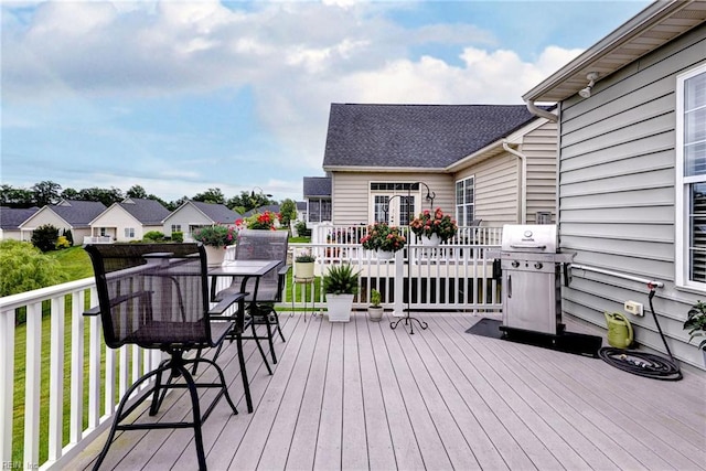 3907 Ethan Ln, Williamsburg, VA 23188 - wooden deck featuring a grill and outdoor dining space