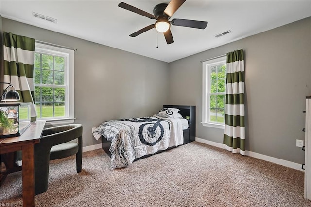 320 Pamunkey Ridge Rd, King William, VA 23086 - carpeted bedroom featuring baseboards and ceiling fan