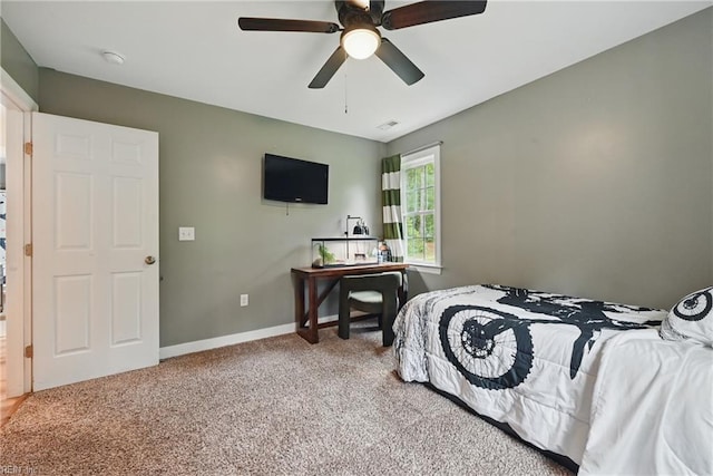 320 Pamunkey Ridge Rd, King William, VA 23086 - carpeted bedroom featuring baseboards and a ceiling fan