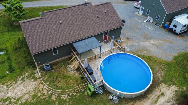 320 Pamunkey Ridge Rd, King William, VA 23086 - view of swimming pool with a wooden deck and cooling unit