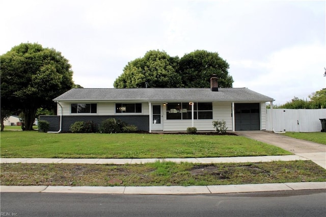 5857 Frament Ave, Norfolk, VA 23502 - single story home featuring an attached garage, driveway, and a chimney