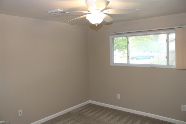 5857 Frament Ave, Norfolk, VA 23502 - spare room with a ceiling fan, baseboards, and dark colored carpet