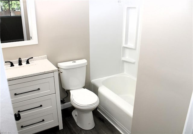 5857 Frament Ave, Norfolk, VA 23502 - full bath with toilet, vanity, wood finished floors, and shower / bathtub combination