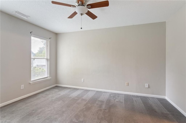 6218 Whaley Ct, Norfolk, VA 23502 - carpeted empty room with a ceiling fan, a textured ceiling, and baseboards