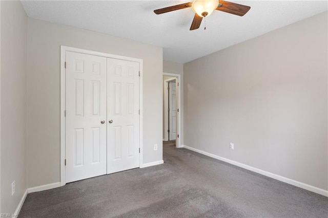 6218 Whaley Ct, Norfolk, VA 23502 - unfurnished bedroom with carpet, a closet, baseboards, and ceiling fan