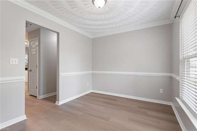 6218 Whaley Ct, Norfolk, VA 23502 - empty room with wood finished floors, baseboards, and crown molding