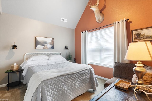 5516 Sadie Ln, Virginia Beach, VA 23462 - bedroom with carpet flooring, baseboards, and high vaulted ceiling
