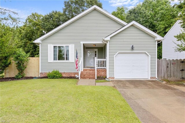 112 Hopemont Ln, Suffolk, VA 23434 - view of front facade with a garage, covered porch, and driveway
