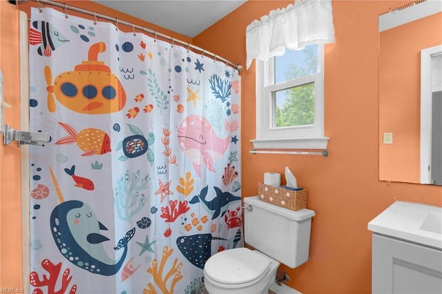 112 Hopemont Ln, Suffolk, VA 23434 - full bathroom with toilet, vanity, and a shower with shower curtain