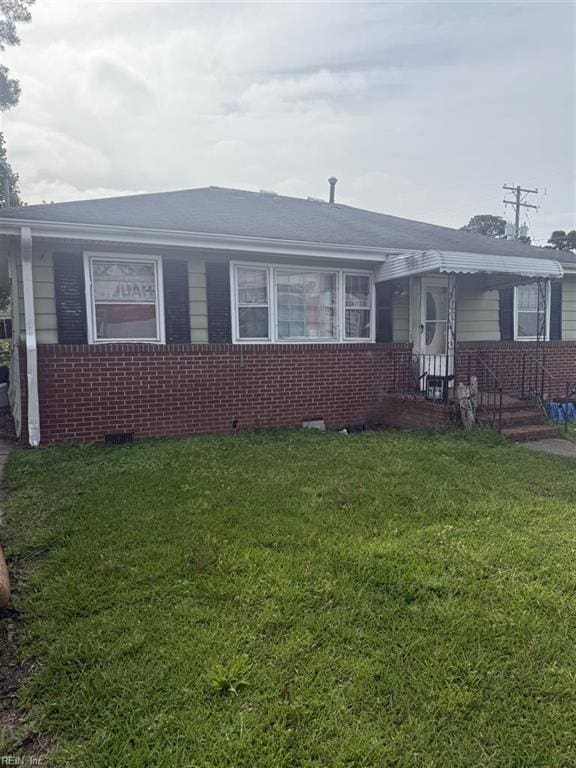 154 Frizzell Ave, Norfolk, VA 23502 - view of front of property with brick siding and a front yard