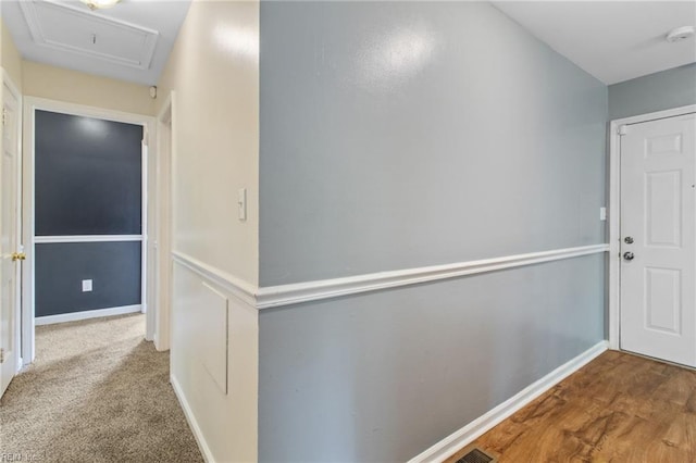 2 Sheralyn Pl, Hampton, VA 23666 - hallway with baseboards and attic access