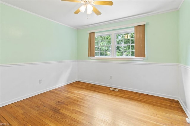 2 Sheralyn Pl, Hampton, VA 23666 - empty room featuring ceiling fan, ornamental molding, wood finished floors, and baseboards