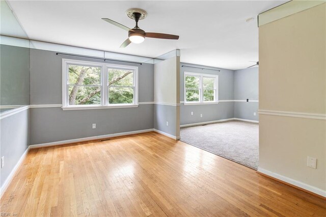 2 Sheralyn Pl, Hampton, VA 23666 - empty room with ceiling fan, wood finished floors, and baseboards