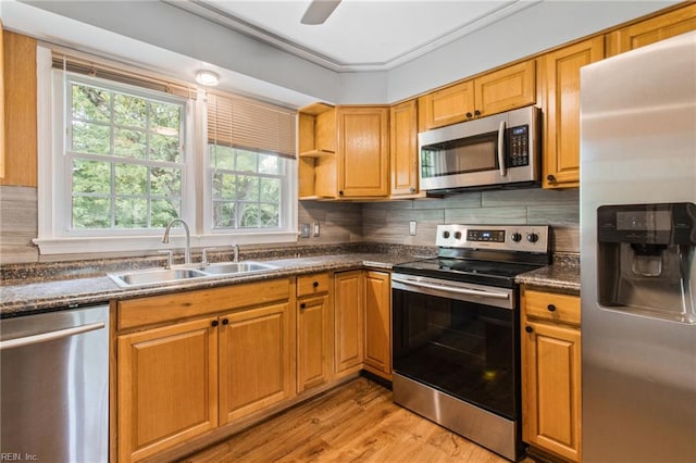 2 Sheralyn Pl, Hampton, VA 23666 - kitchen with appliances with stainless steel finishes, a sink, plenty of natural light, and dark countertops
