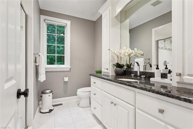 1909 N Fowlers Close Close, Williamsburg, VA 23185 - full bathroom featuring toilet, vanity, baseboards, a stall shower, and tile patterned flooring
