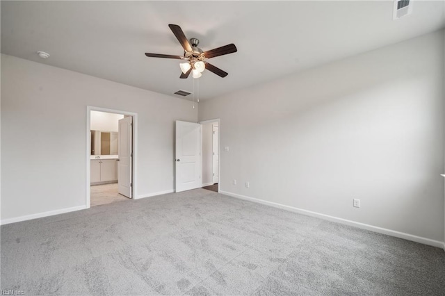 3032 Dalton Cir, Suffolk, VA 23435 - unfurnished bedroom featuring light carpet, baseboards, ensuite bathroom, and a ceiling fan