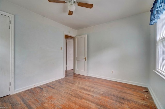 10 Dotson Dr, Hampton, VA 23669 - spare room with light wood-style floors, ceiling fan, and baseboards
