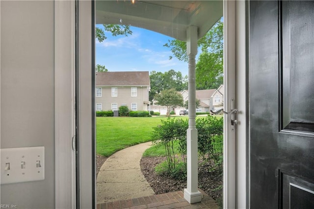 189 Shoal Crk, Williamsburg, VA 23185 - entryway with plenty of natural light and brick flooring