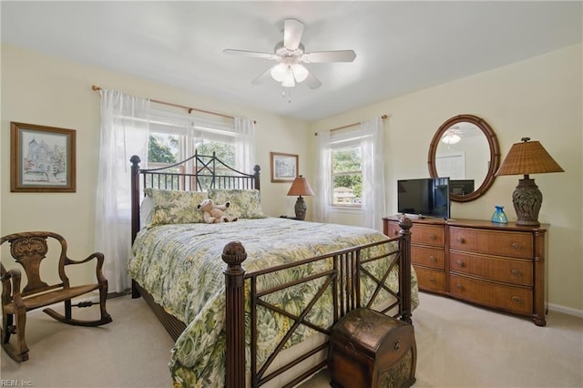 1 Hatteras Lndg, Hampton, VA 23669 - bedroom featuring light colored carpet, baseboards, and a ceiling fan