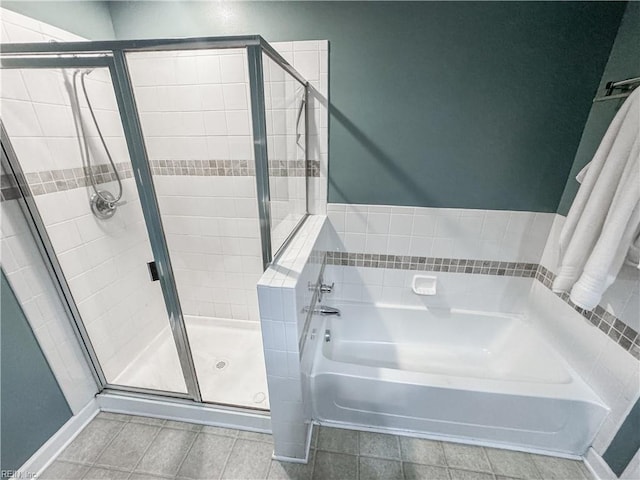 5541 Frog Pond Ln, Virginia Beach, VA 23455 - full bath featuring a bath, a stall shower, and tile patterned flooring