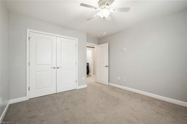 1120 Veranda Way, Chesapeake, VA 23320 - unfurnished bedroom featuring light carpet, baseboards, a closet, and ceiling fan