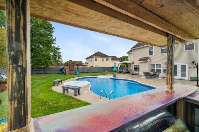 1120 Veranda Way, Chesapeake, VA 23320 - view of swimming pool featuring a patio area and a playground