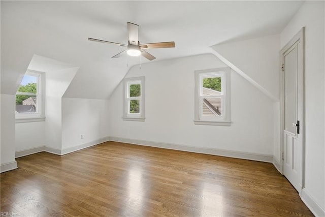 8715 Semmes Ave, Norfolk, VA 23503 - bonus room with lofted ceiling, wood finished floors, a ceiling fan, and baseboards