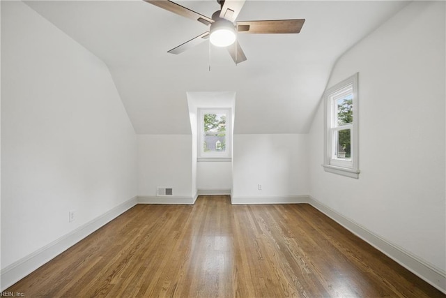8715 Semmes Ave, Norfolk, VA 23503 - bonus room featuring wood finished floors, baseboards, a ceiling fan, and lofted ceiling