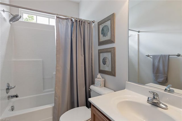 1025 Sullivan Ln, Chesapeake, VA 23322 - bathroom featuring shower / tub combo with curtain, toilet, and vanity