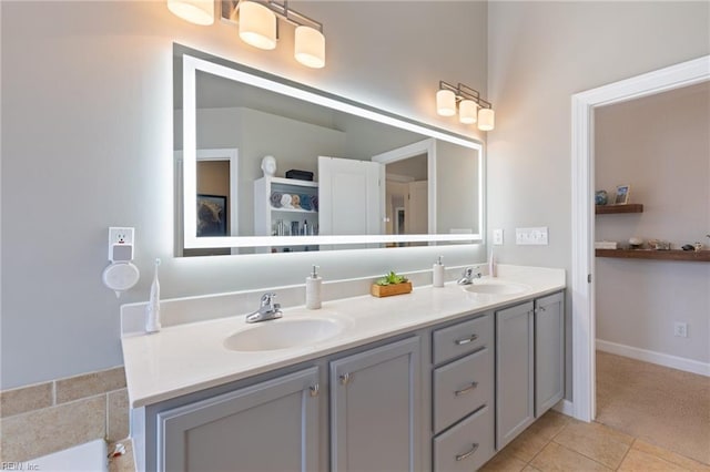 1025 Sullivan Ln, Chesapeake, VA 23322 - full bath featuring double vanity and tile patterned floors