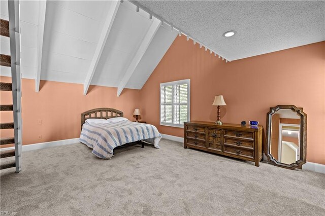 400 Discovery Rd, Virginia Beach, VA 23451 - bedroom with carpet flooring, baseboards, vaulted ceiling, and recessed lighting