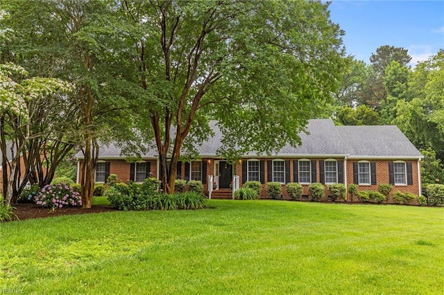 3121 Audley Way, Virginia Beach, VA 23452 - ranch-style house featuring brick siding, a front lawn, and a shingled roof